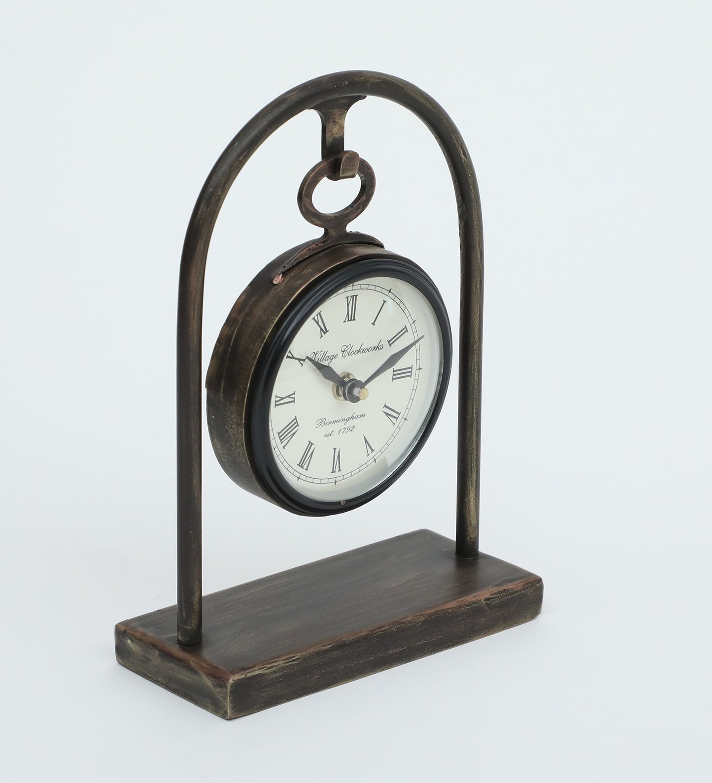 Handcrafted Metal Desk Top Clock – Bronze Finish | Elegant Timepiece for Your Workspace