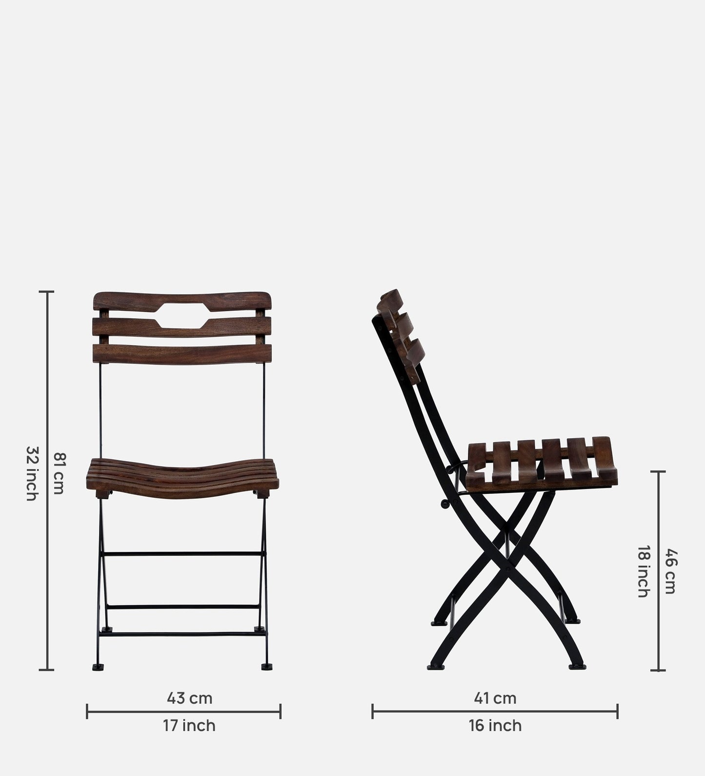 Mint Furnish Folding Smarty Chair in Provincial Teak finish